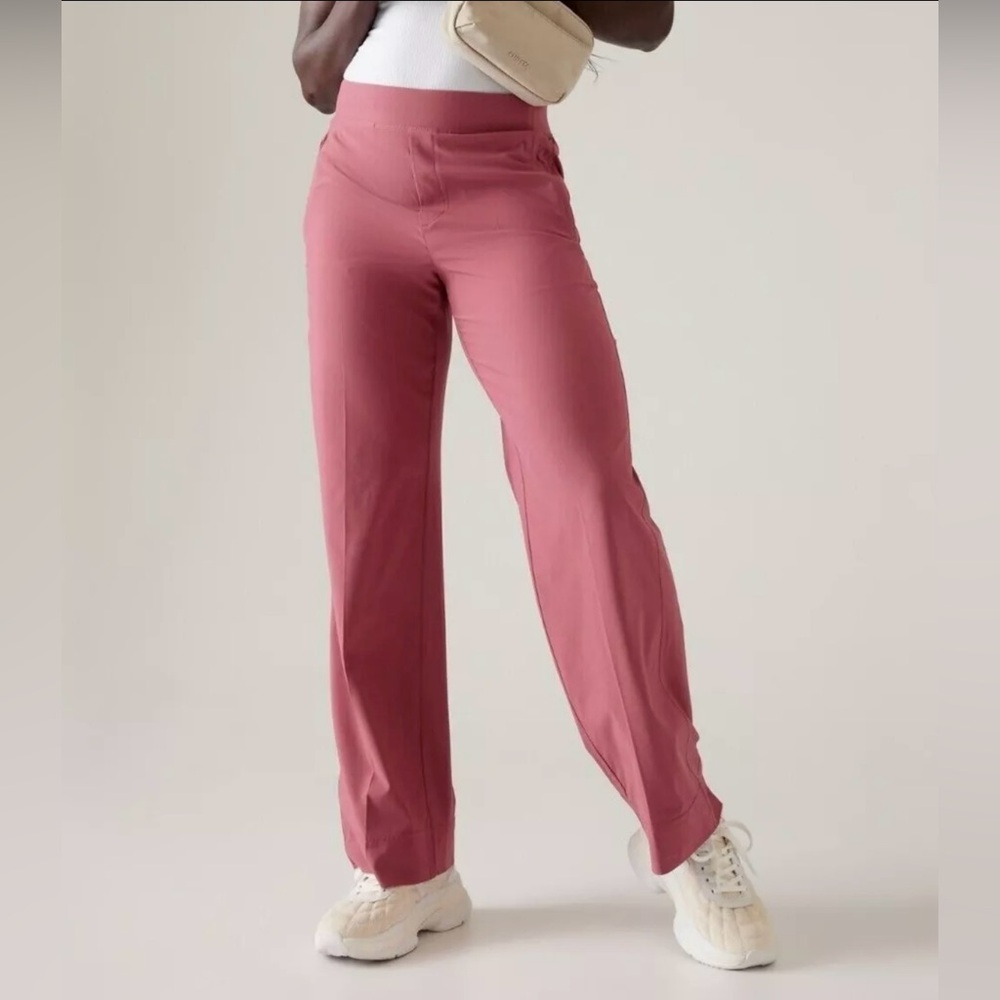 Athleta Brooklyn Heights Wide Leg Pant // Berry Rose